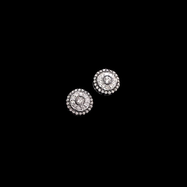 Pendientes Forever de oro blanco y negro con diamantes