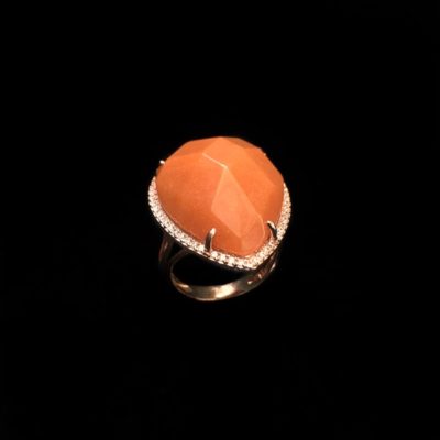 Anillo Gemstones Jade Naranja