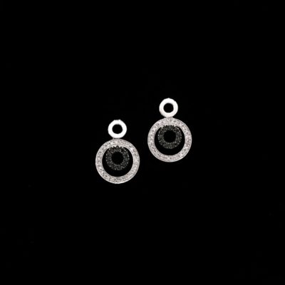 Pendientes Forever Oro Diamantes Negros y Blancos
