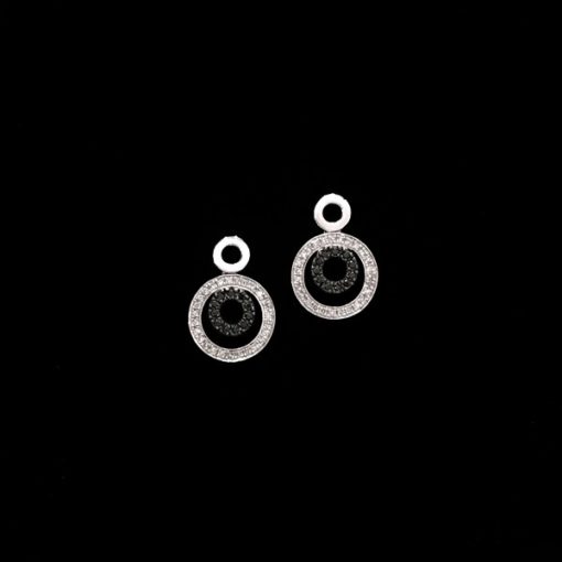 Pendientes Forever Oro Diamantes Negros y Blancos