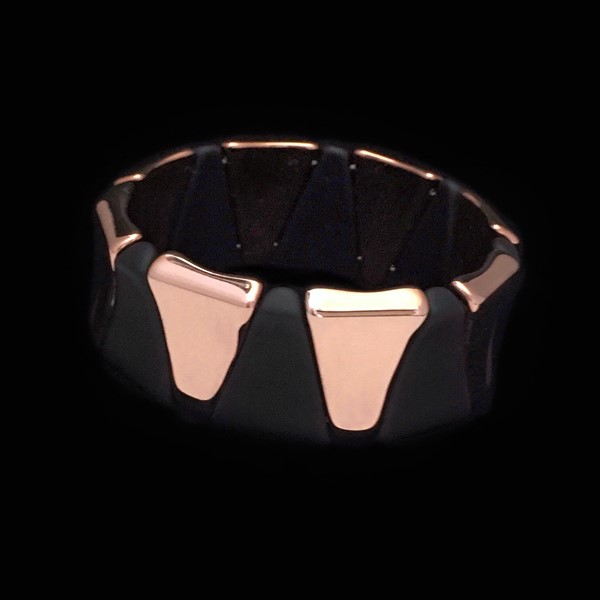 Brazalete Velour Plata Rosa Triangulo Seda