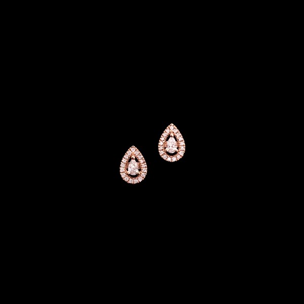 Pendientes Endless de oro rosa y diamantes Gota