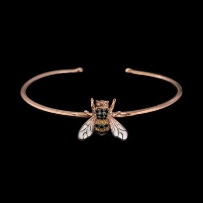 Pulsera Néctar de plata rosa Abeja