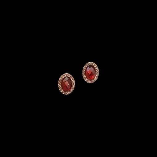 Pendientes Havana de plata rosa y granates Mini