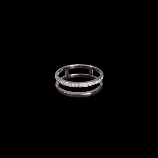 Anillo Noord Dos de oro blanco
