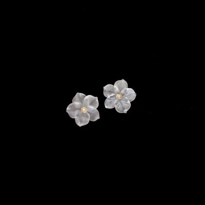 Pendientes Garden de oro y Flor cristal Mini