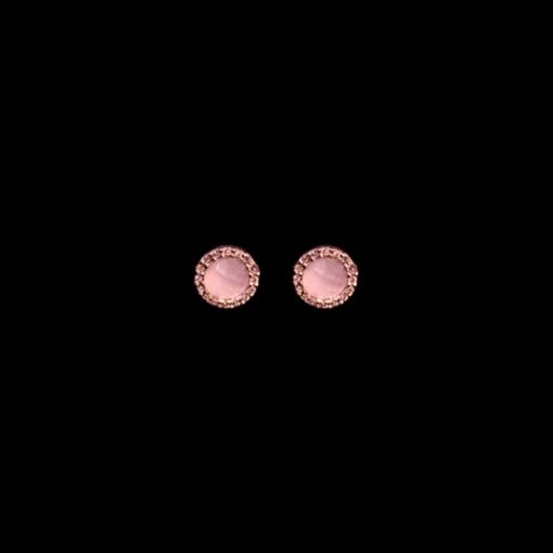 Pendientes Havana de plata rosa y cuarzo rosa Mini