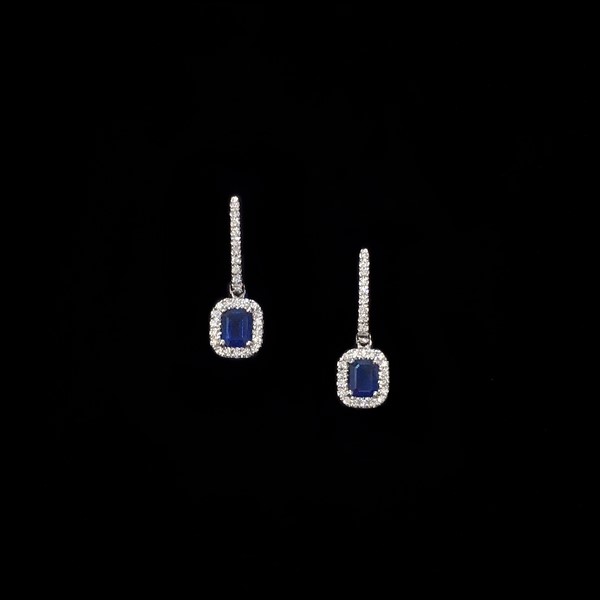 Pendientes Forever de oro blanco, zafiros y diamantes