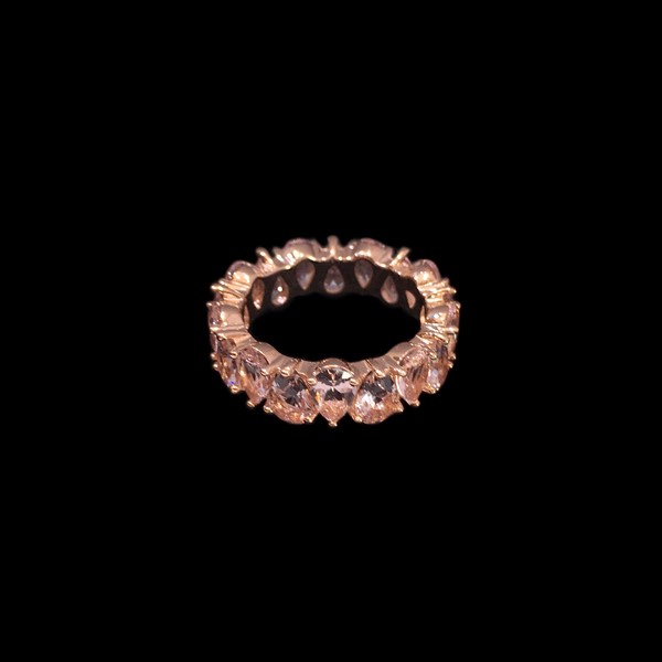 Anillo Mosaic de plata rosa y cuarzos rosas Gotas