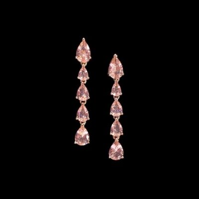 Pendientes Mosaic de plata rosa y cuarzos rosas Gotas