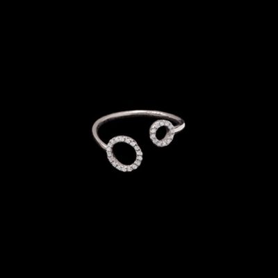Anillo Forever de oro blanco y diamantes Círculos