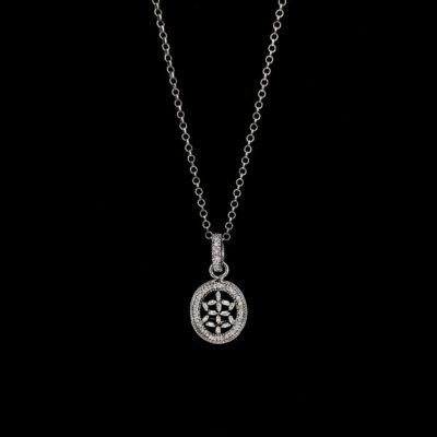 Colgante Bruma de plata negra y diamante gris Caligo