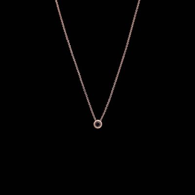 Colgante Endless de oro rosa y diamante negro Soolo