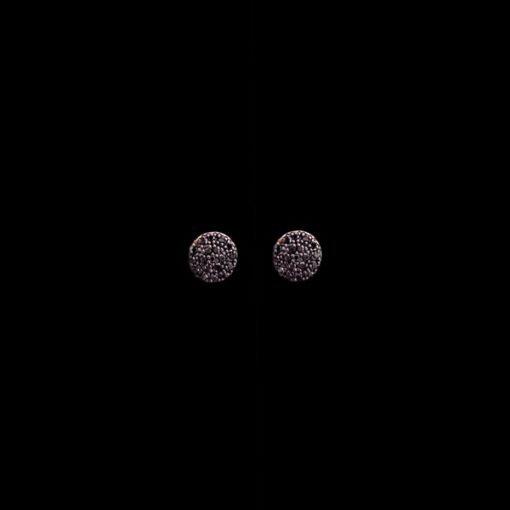 Pendientes Endless de oro rosa y diamantes negros Broquel