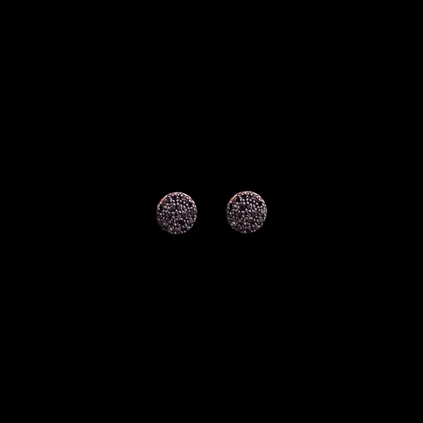 Pendientes Endless de oro rosa y diamantes negros Broquel