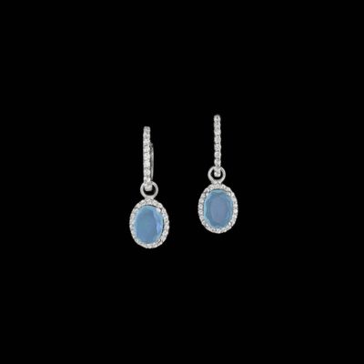 Pendientes Garden de oro blanco y cuarzo azul desmontables