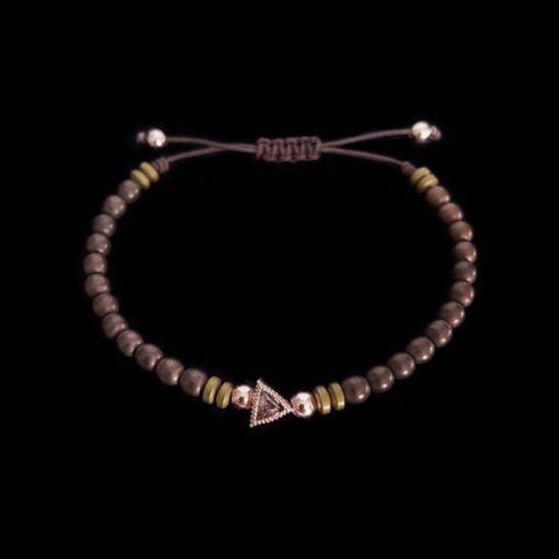 Pulsera Havana de plata rosa, cuarzo fumé y hematites