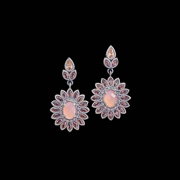 Pendientes Enigma de plata y cuarzo rosa Primula