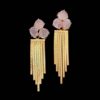 Pendientes Mistura de plata dorada y cuarzos rosas