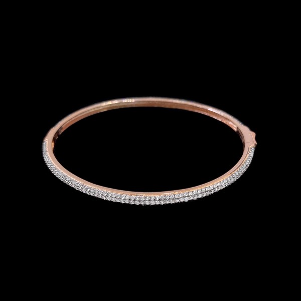 Brazalete Aventûre de plata rosa y circonitas Pastis