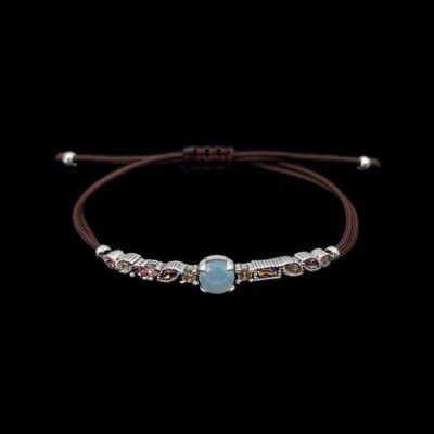 Pulsera Cloris de plata, cuarzos y calcedonia Iris