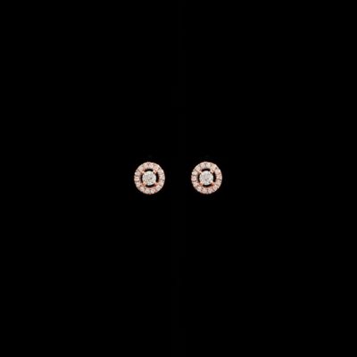 Pendientes Endless de oro rosa y diamantes Sol