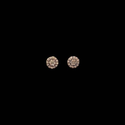 Pendientes Endless de oro rosa y diamantes brown Broquel