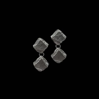 Pendientes Meteora de plata negra Caronte