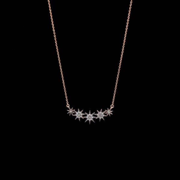 Colgante Baccara de plata rosa y circonitas Baby