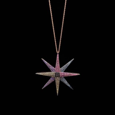 Colgante Baccara de plata rosa y circonitas Lady