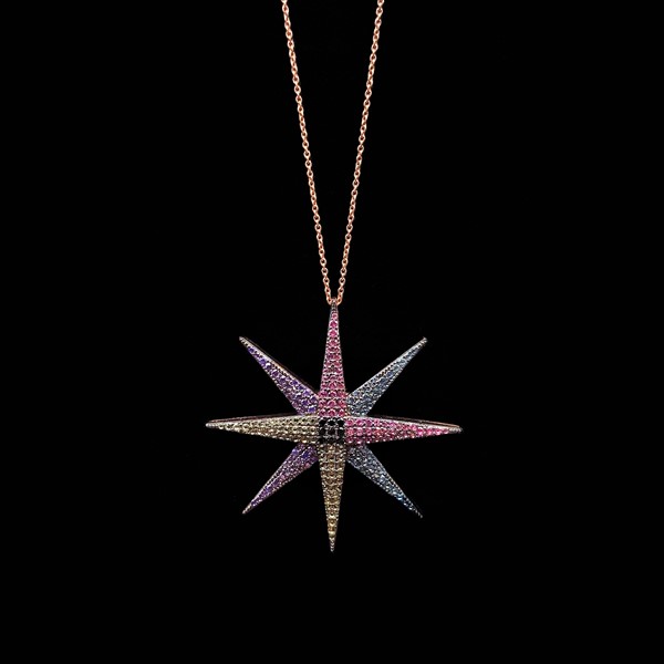 Colgante Baccara de plata rosa y circonitas Lady