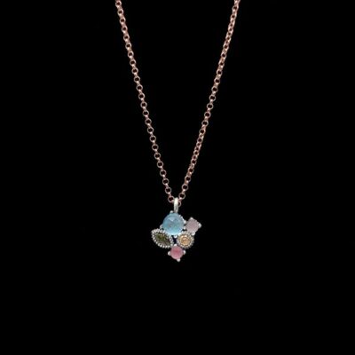 Colgante Havana de plata rosa y cuarzos Paraíso