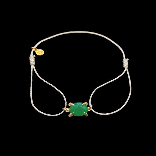 Pulsera Marai de plata dorada y ónix verde Rift