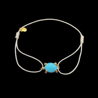 Pulsera Marai de plata dorada y turquesa Rift