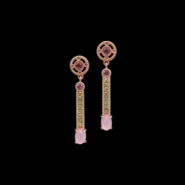 Pendientes Havana de plata rosa y cuarzos Damas