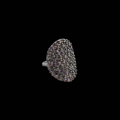 Anillo Cloris de plata y rodolita Arae