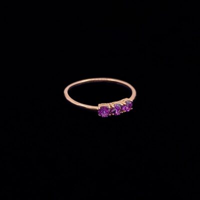 Anillo Endless de oro rosa y amatistas Trioo