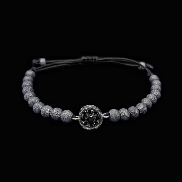 Pulsera Meteora de plata negra y circonitas negras Metis