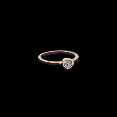 Anillo Miyabi de oro rosa y diamantes Zen