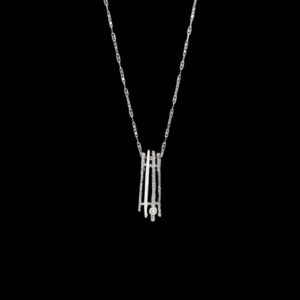 Colgante Miyabi de oro blanco y diamante Kanji