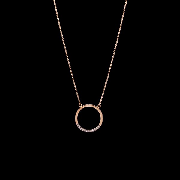 Colgante Miyabi de oro rosa y diamantes Tama