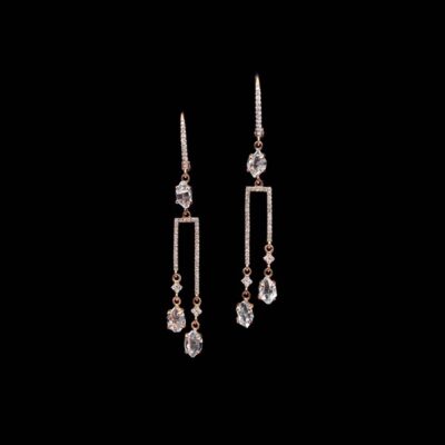 Pendientes Endless de oro rosa, diamantes y topacios Melody