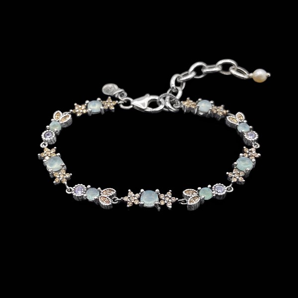 Pulsera Lido de plata, calcedonias y espinelas Fazio