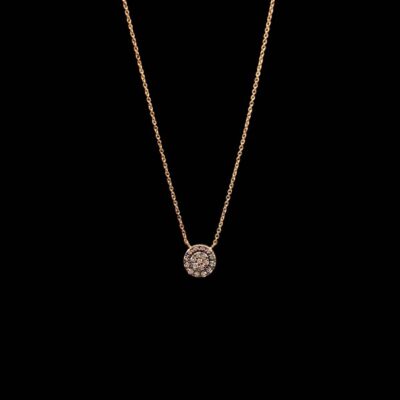 Colgante Endless de oro rosa y diamantes brown Broquel