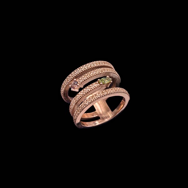 Anillo Havana de plata rosa Mantua