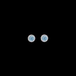 Pendientes Forever de oro blanco, diamantes y topacio azul Privacy