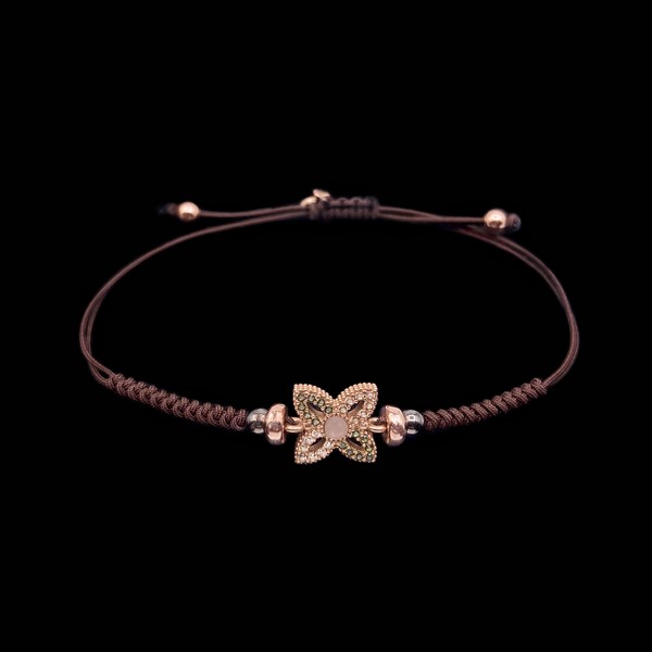 Pulsera Havana de plata rosa y cuarzo rosa Alamar