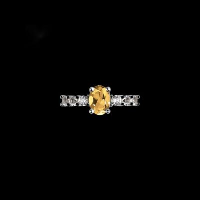 Anillo Gina de plata y citrino Bandito