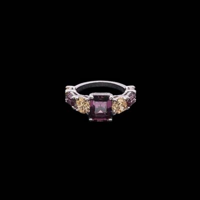 Anillo Gina de plata y amatista Stromboli