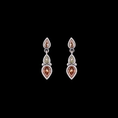 Pendientes Enigma de plata y circonitas champagne Suerte